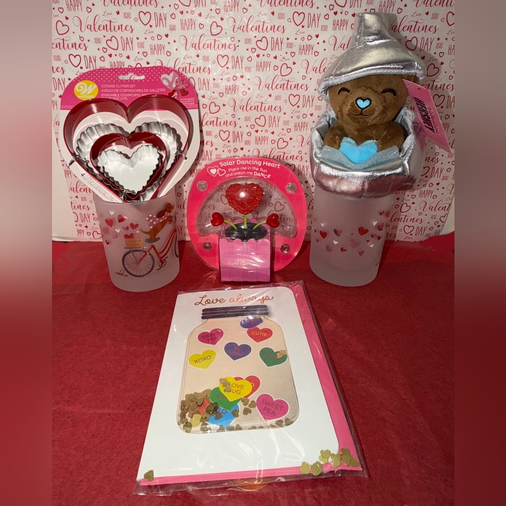 6pc Valentine's Day Culver Frosted Glass Gift Combo